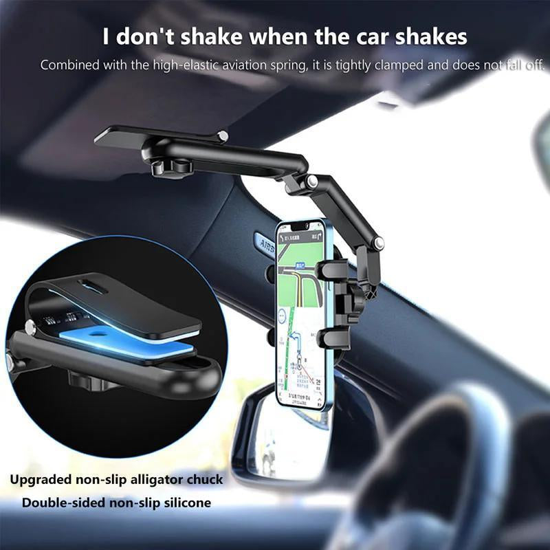 Revolutionary 1080° Multi-Function Sun Visor Phone Holder - Universal 360° Rotating Design for Every Scene