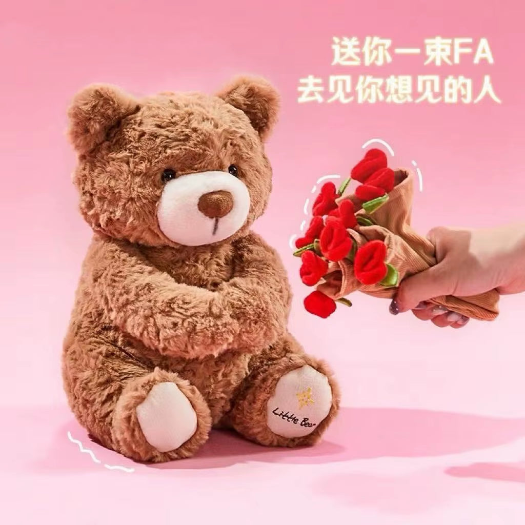 Adorable Kawaii Teddy Bear with Roses - The Perfect Plush Soft Toy and Romantic Gift for Home Decor and Valentine's Day!