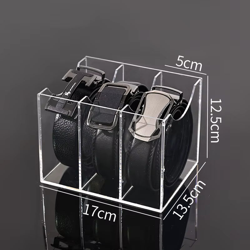 Transform Your Closet with the Stylish Acrylic Belt Organizer – Customizable Grids for Effortless Storage of Ties, Bow Ties, and Belts