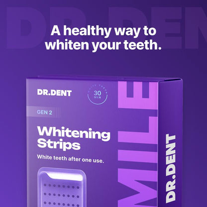 Experience Brilliant Smiles with DR.DENT Purple Teeth Whitening Strips - 7/21 Sessions of Enamel-Safe, Peroxide-Free Whitening for Sensitive Teeth