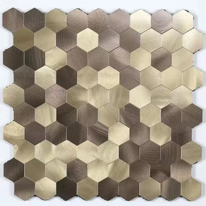 Mosaic Hexagon Peel and Stick Waterproof Aluminum Wall Tile for Kitchen and Bath Backsplash - Fireproof and Self-Adhesive