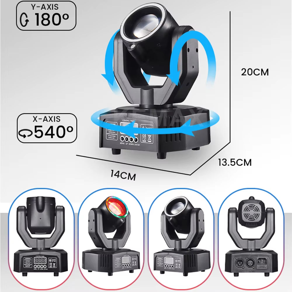 Unleash the Party Vibes with the Lyre Beam 32W Mini DJ Mobile Head DMX512 Moving Head Stage Effect Lights - RGBW 4In1 Strobe for Unforgettable Shows and Events!