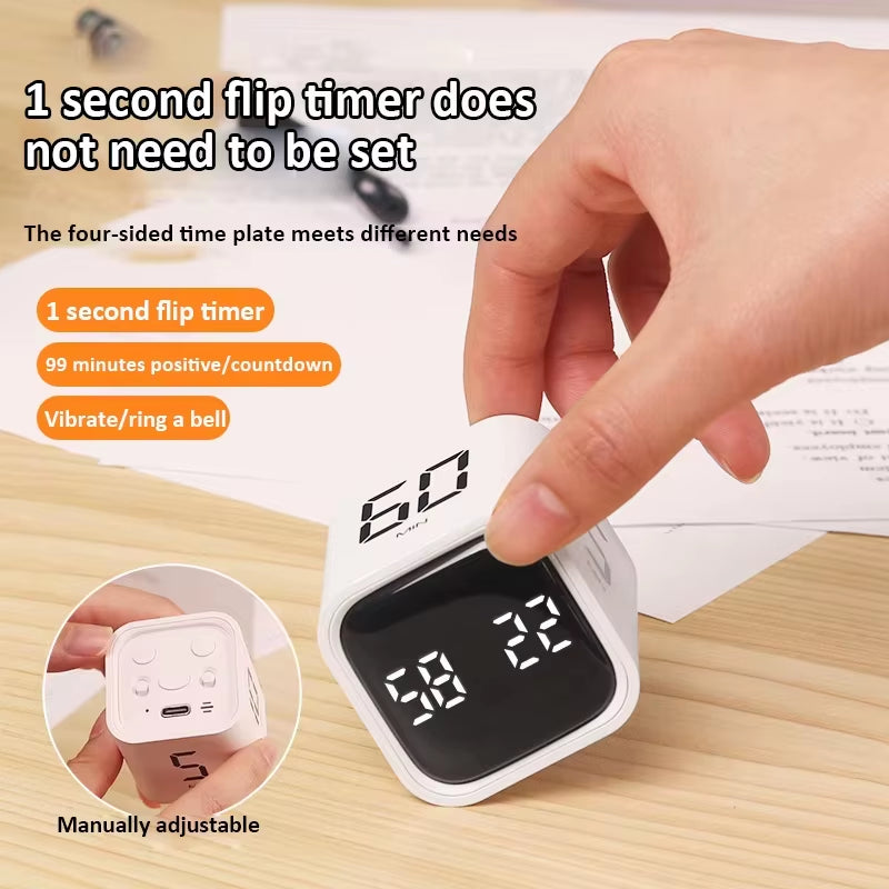 Revolutionize Your Cooking and Learning with the Gravity Sensor Productivity Timer Cube - Versatile Countdown and Countup Features!