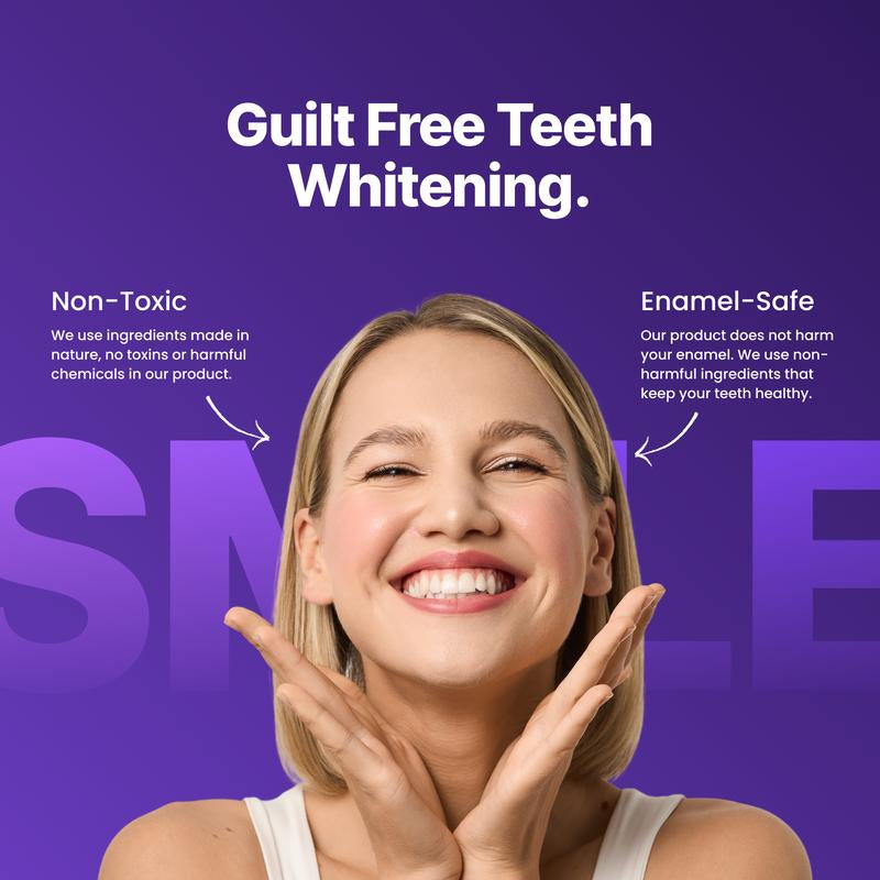 Experience Brilliant Smiles with DR.DENT Purple Teeth Whitening Strips - 7/21 Sessions of Enamel-Safe, Peroxide-Free Whitening for Sensitive Teeth
