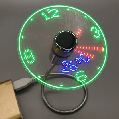 Stay Cool and Stylish with the USB Mini Fan Featuring Real-Time Temperature Display and RGB LED Lights - Perfect for Laptops, PCs, and Notebooks