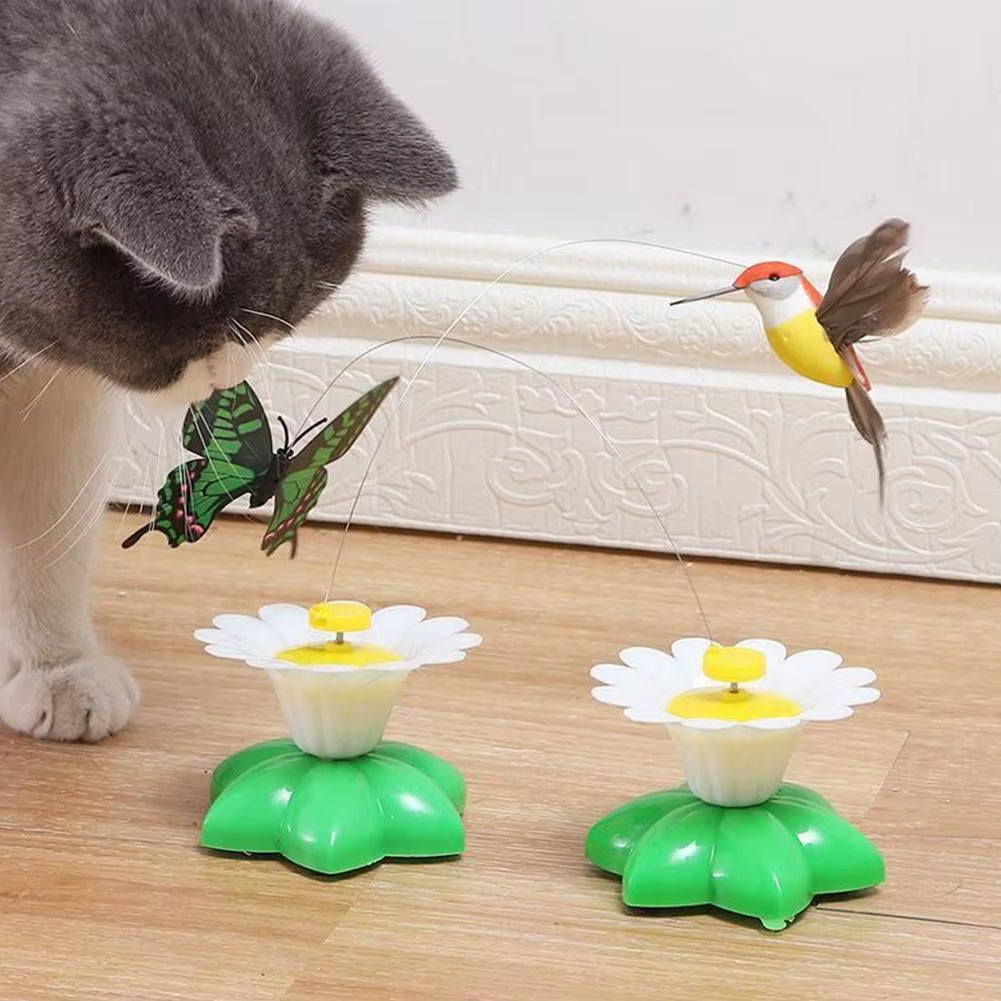 Exciting Electric Butterfly Cat Toy - Automatic Rotating Hummingbird for Endless Fun and Exercise!