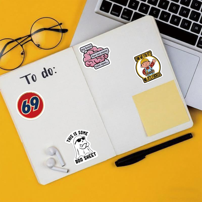 130PCS Hilariously Snarky Vinyl Sticker Pack - Waterproof Memes for Your Laptop, Water Bottle, and More!