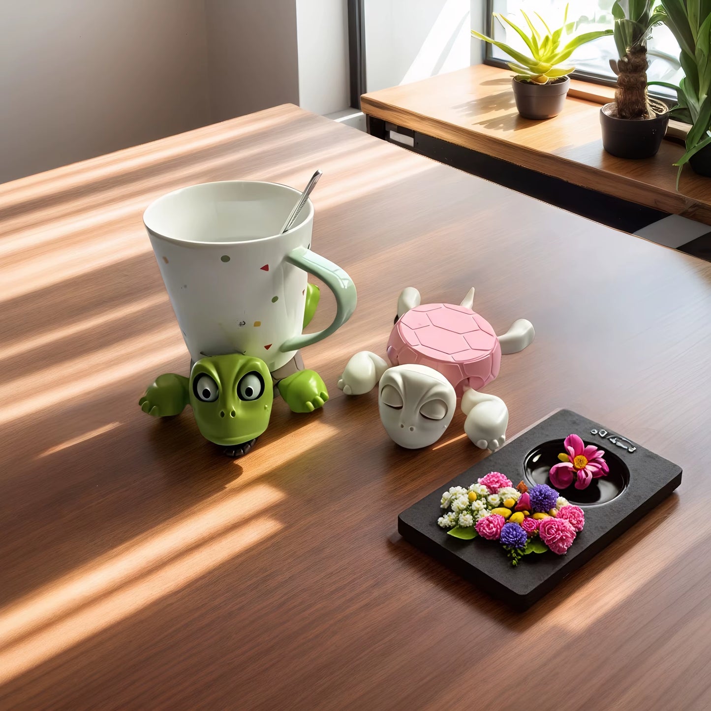 Charming Funny Turtle Coaster - Creative 3D Printed Cup Pad for Coffee, Tea, and Drinks - Eco-Friendly Decorative Tableware