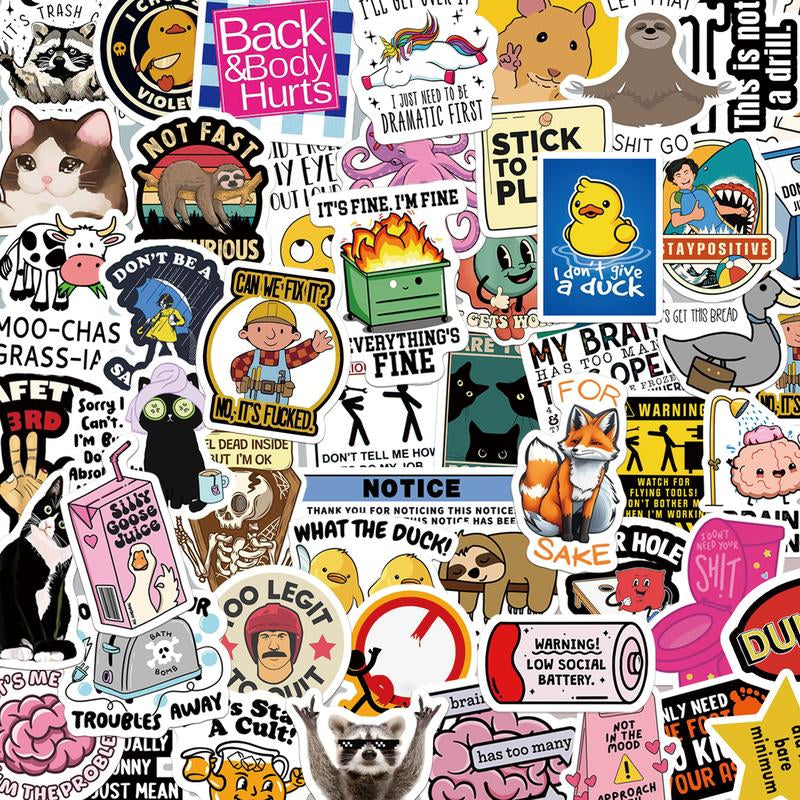 130PCS Hilariously Snarky Vinyl Sticker Pack - Waterproof Memes for Your Laptop, Water Bottle, and More!