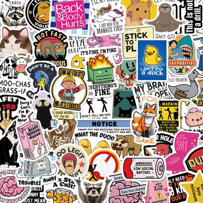 130PCS Hilariously Snarky Vinyl Sticker Pack - Waterproof Memes for Your Laptop, Water Bottle, and More!