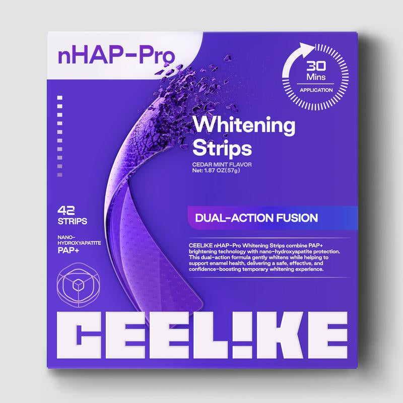 Transform Your Smile with CEELIKE Purple Teeth Whitening Strips - 7/21 Sessions of Enamel-Safe, Non-Sensitive Whitening in Refreshing Cedar Mint Flavor!