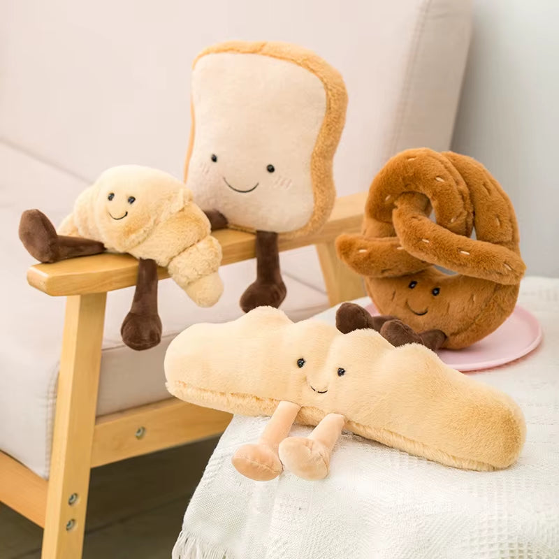 Delightful Plush Bread Collection - Adorable Stuffed Toast, Pretzel, Croissant, and Baguette for Kids - Perfect Comfort Doll and Thoughtful Birthday Gift