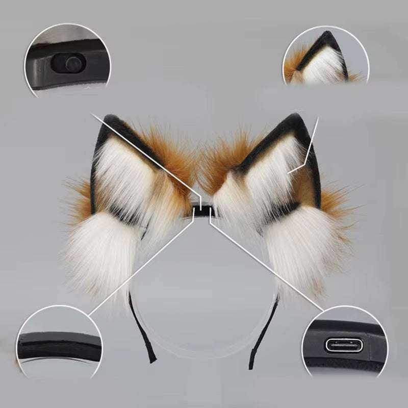 Electric Moving Fox Ears Headband for Adults and Teens - Perfect for Cosplay and Parties!