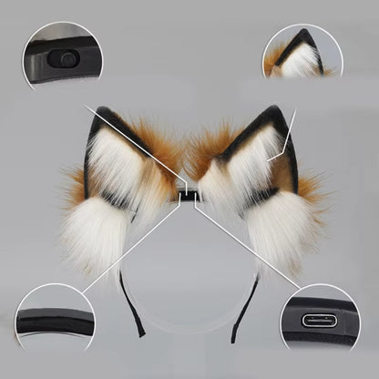 Electric Moving Fox Ears Headband for Adults and Teens - Perfect for Cosplay and Parties!