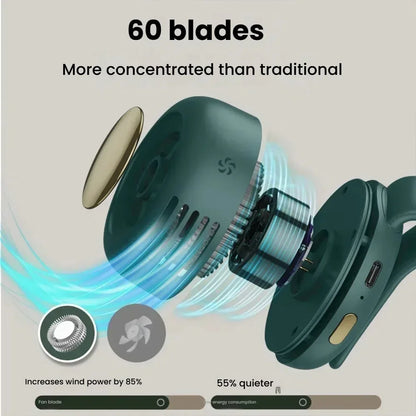 Experience Ultimate Comfort with the Outdoor Mini Portable Handheld Bladeless Electric Fan - Rechargeable and Perfect for Any Setting!