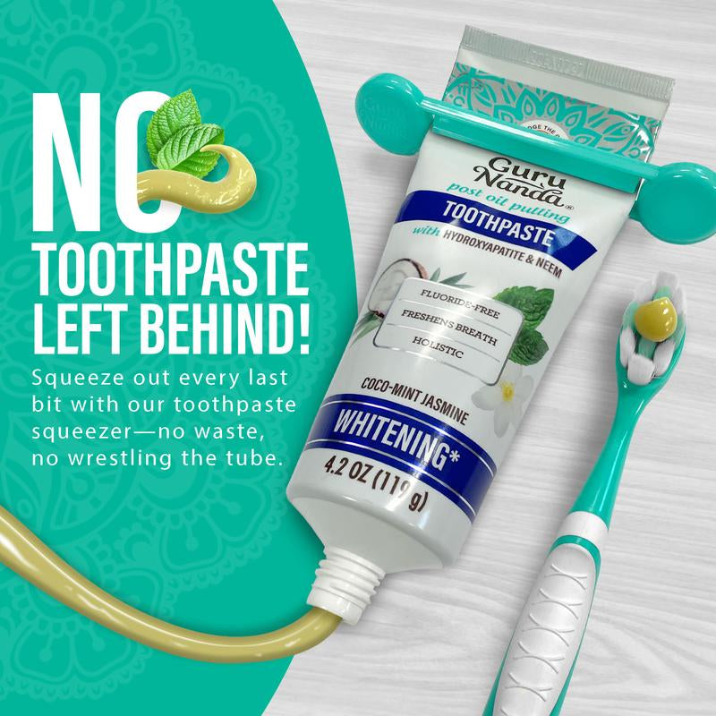 GuruNanda Hydroxyapatite Whitening Toothpaste - Fresh Cocomint & Jasmine Neem, 4.2oz - Protects Enamel, Fights Plaque, and Freshens Breath!
