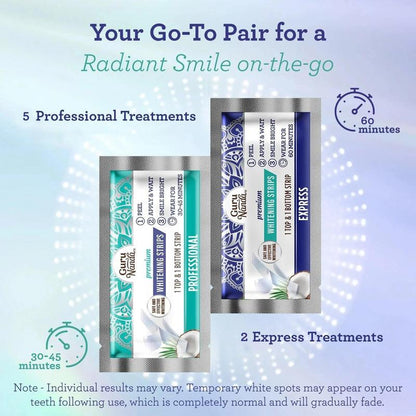 Transform Your Smile with Gurunanda Whitening Strips - 7-Day Treatment for Sensitive Teeth, Enamel-Safe & Fast Results!