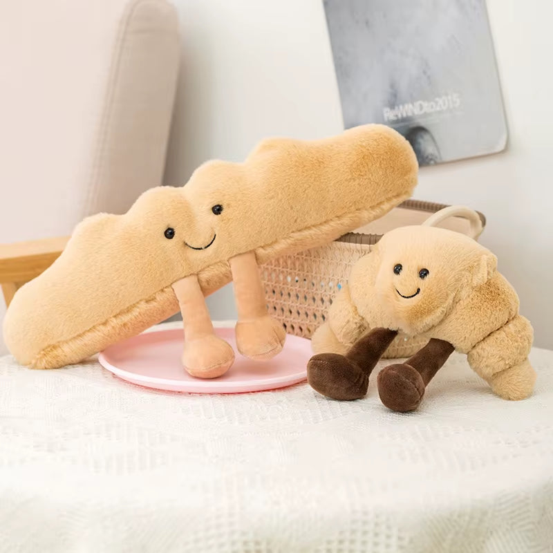 Delightful Plush Bread Collection - Adorable Stuffed Toast, Pretzel, Croissant, and Baguette for Kids - Perfect Comfort Doll and Thoughtful Birthday Gift