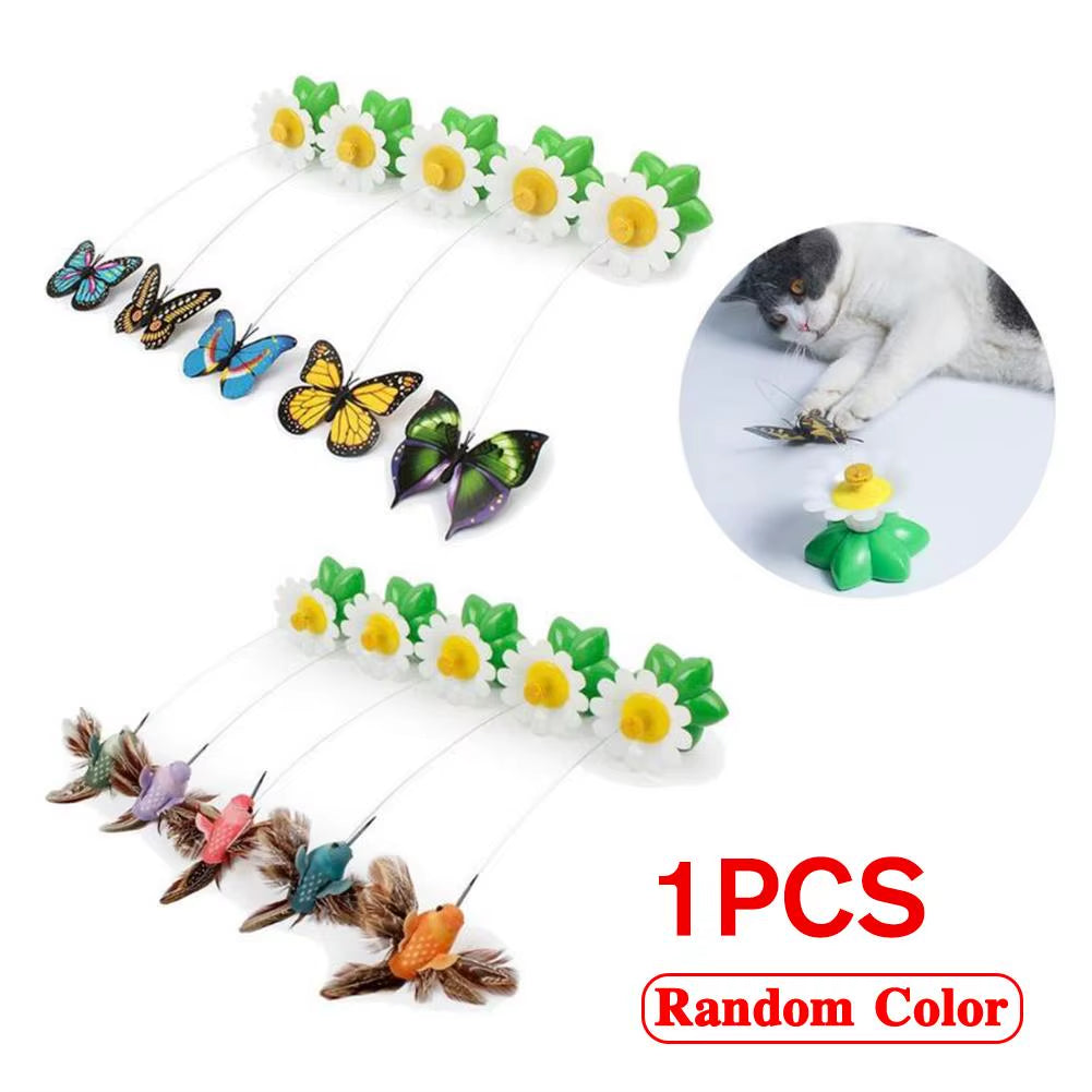 Exciting Electric Butterfly Cat Toy - Automatic Rotating Hummingbird for Endless Fun and Exercise!
