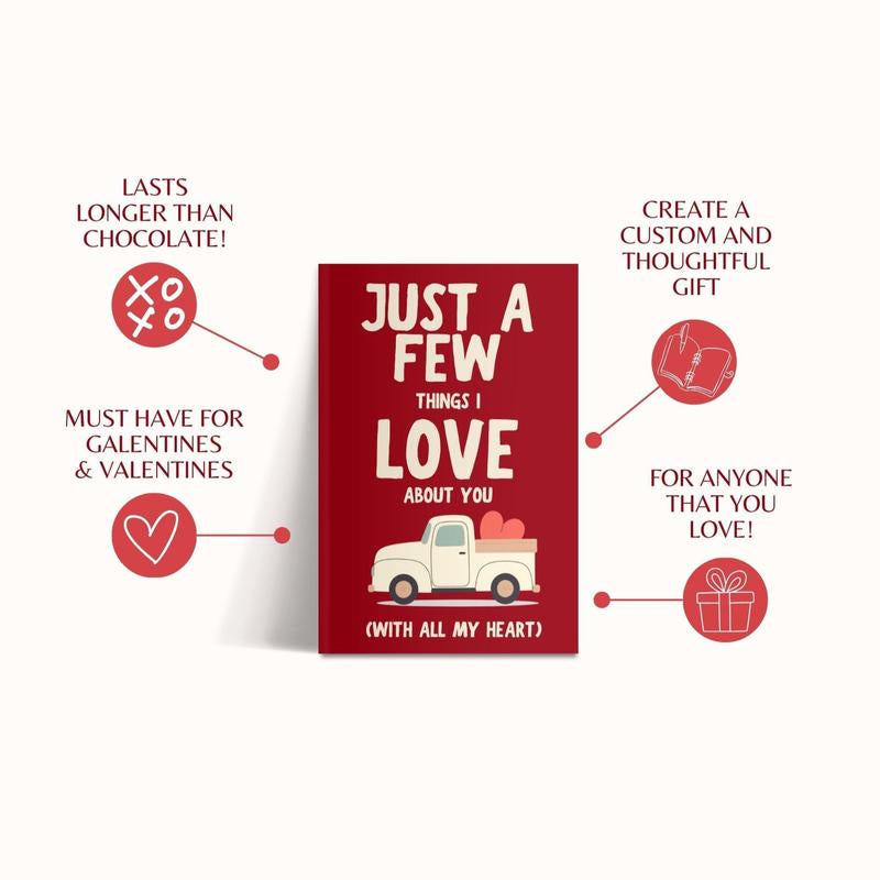 Heartfelt Fill-in-the-Blank Gift Book for Kids and Loved Ones - Just a Few Things I Love About You by LARKINROAD - Ideal for Valentine’s Day, Galentine’s Day, Birthdays, and Mother’s Day