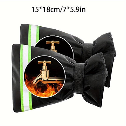 Protect Your Outdoor Faucets This Winter: 2-Pack Insulation Covers with Reflective Strips for Ultimate Freeze Defense