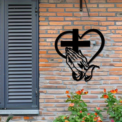 Transform Your Space with the Inspirational Metal Christian Heart Wall Sculpture – Perfect for Home and Outdoor Decor