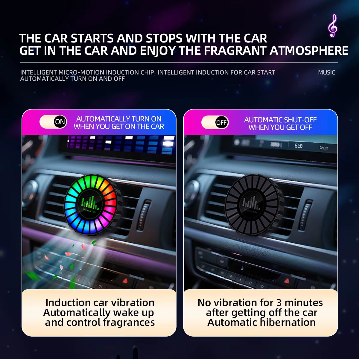 Transform Your Drive with the Stylish Car USB Aromatherapy Round Pickup Lamp - Experience Ocean Fragrance and RGB Ambiance