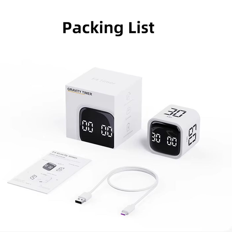 Revolutionize Your Cooking and Learning with the Gravity Sensor Productivity Timer Cube - Versatile Countdown and Countup Features!