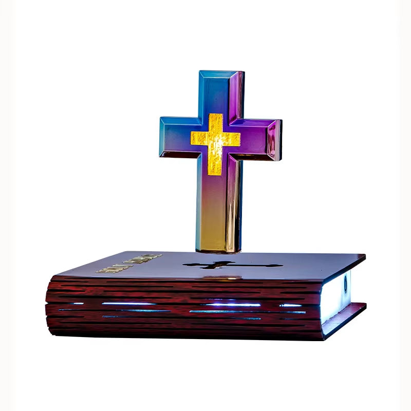 Illuminate Your Faith with the Levitating Cross Lamp - A Stunning Magnetic Night Light for Christian Homes
