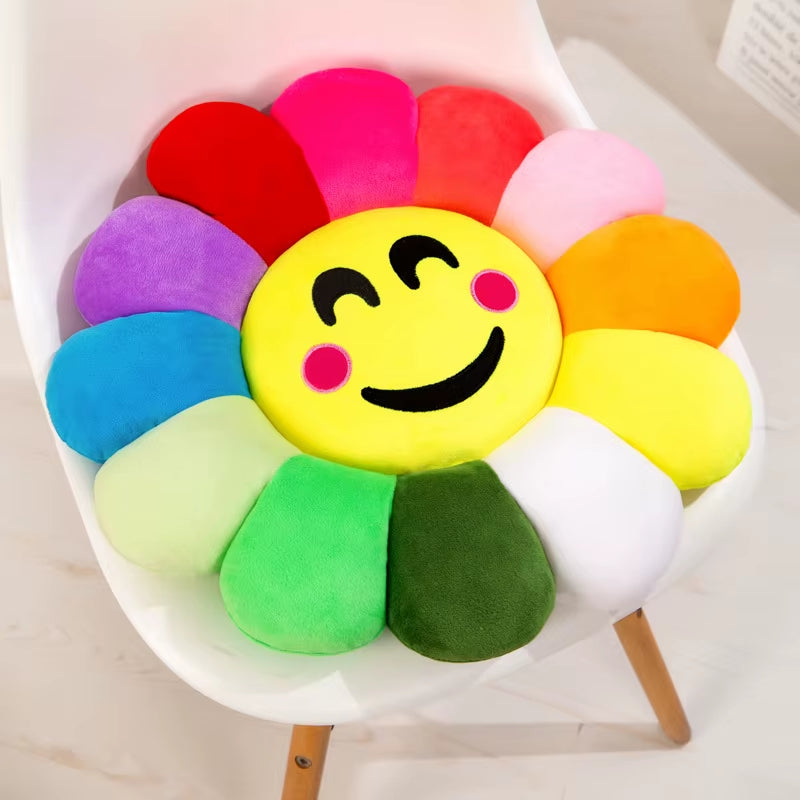 Vibrant Sunflower Plush Cushion - Perfect for Office and Desk Chairs, Ideal for Students, and an Excellent Gift Option