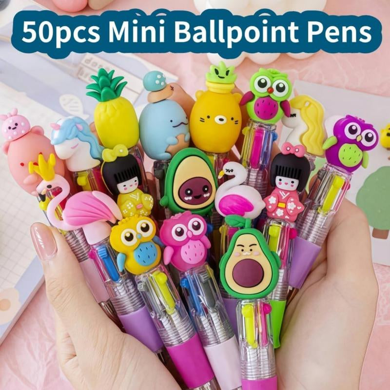 Brighten Up Writing with 20Pcs Adorable Mini Multicolor 4-in-1 Pens - Perfect for Kids' Parties, School Supplies, and Gifts!