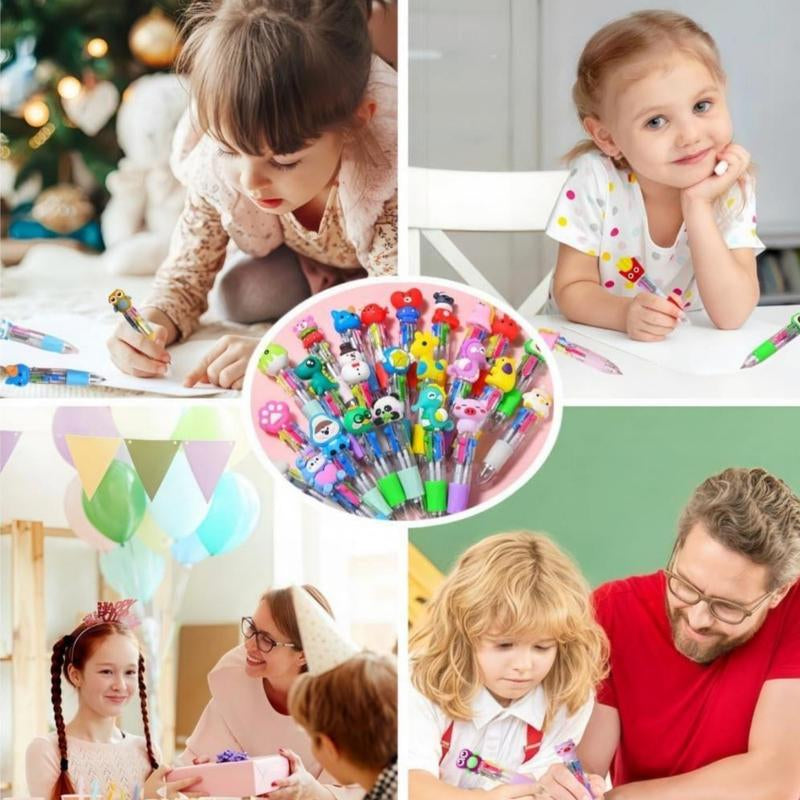 Brighten Up Writing with 20Pcs Adorable Mini Multicolor 4-in-1 Pens - Perfect for Kids' Parties, School Supplies, and Gifts!