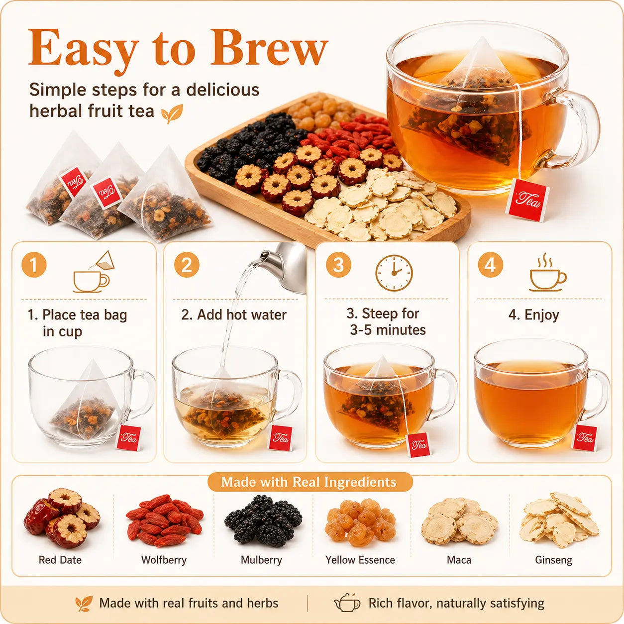 Revitalize Your Health with Organic Ginseng Eight Treasure Kidney Tea - A Natural Cleanse for Men & Women