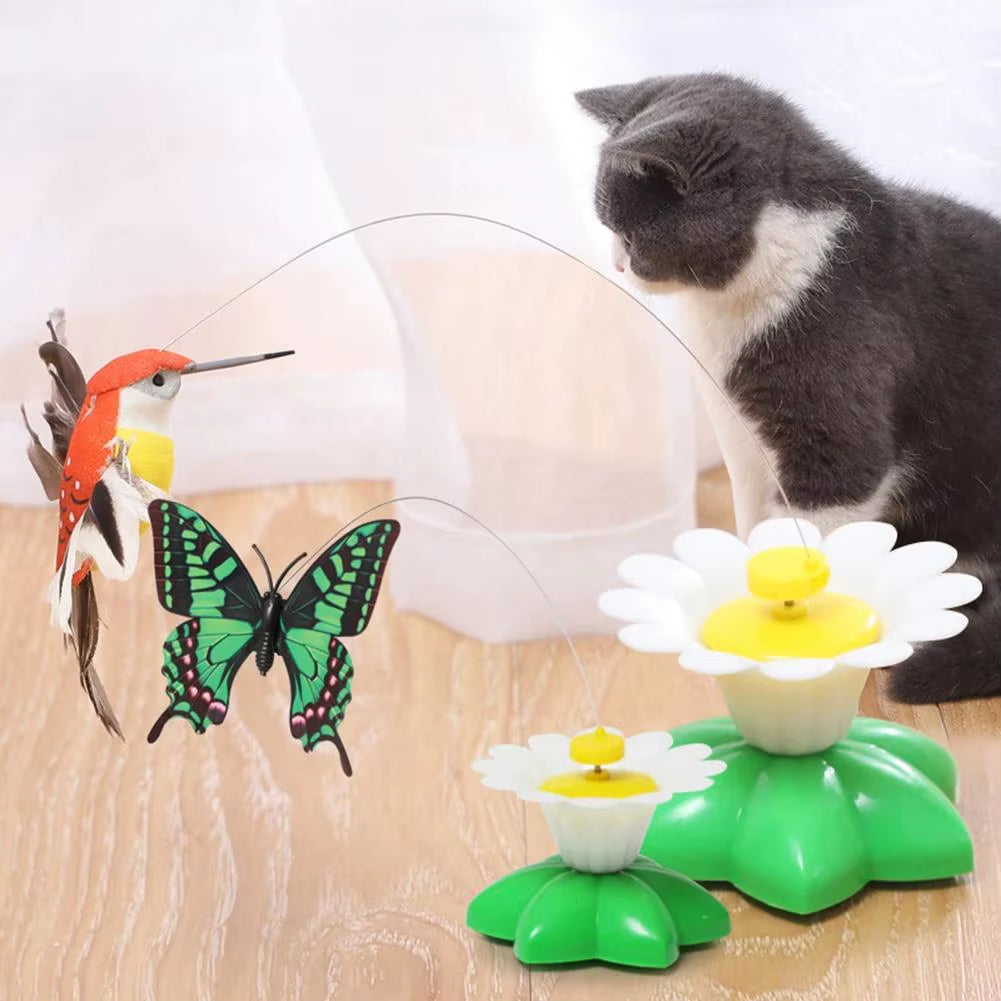 Exciting Electric Butterfly Cat Toy - Automatic Rotating Hummingbird for Endless Fun and Exercise!