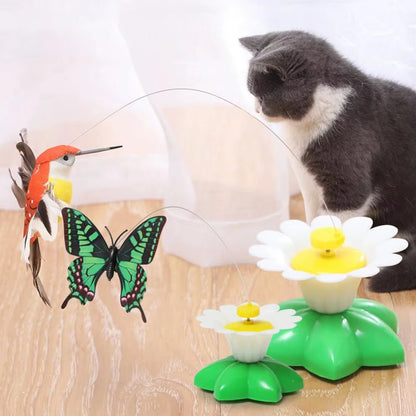 Exciting Electric Butterfly Cat Toy - Automatic Rotating Hummingbird for Endless Fun and Exercise!