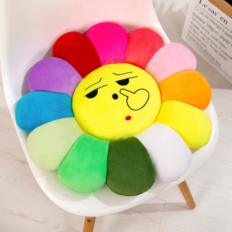 Vibrant Sunflower Plush Cushion - Perfect for Office and Desk Chairs, Ideal for Students, and an Excellent Gift Option
