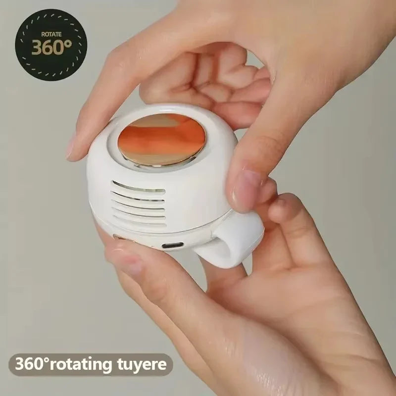 Experience Ultimate Comfort with the Outdoor Mini Portable Handheld Bladeless Electric Fan - Rechargeable and Perfect for Any Setting!