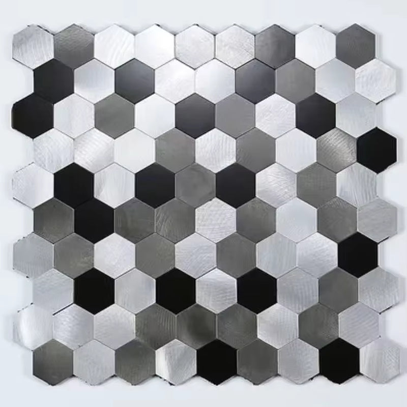Mosaic Hexagon Peel and Stick Waterproof Aluminum Wall Tile for Kitchen and Bath Backsplash - Fireproof and Self-Adhesive