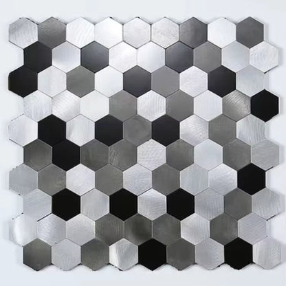 Mosaic Hexagon Peel and Stick Waterproof Aluminum Wall Tile for Kitchen and Bath Backsplash - Fireproof and Self-Adhesive