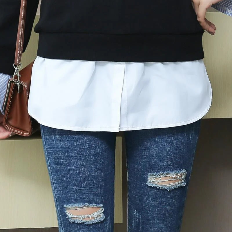 Elevate Your Style with Our Women's Adjustable Layering Blouse Extender Featuring a Chic Faux Top and Flirty Mini Skirt Underskirt